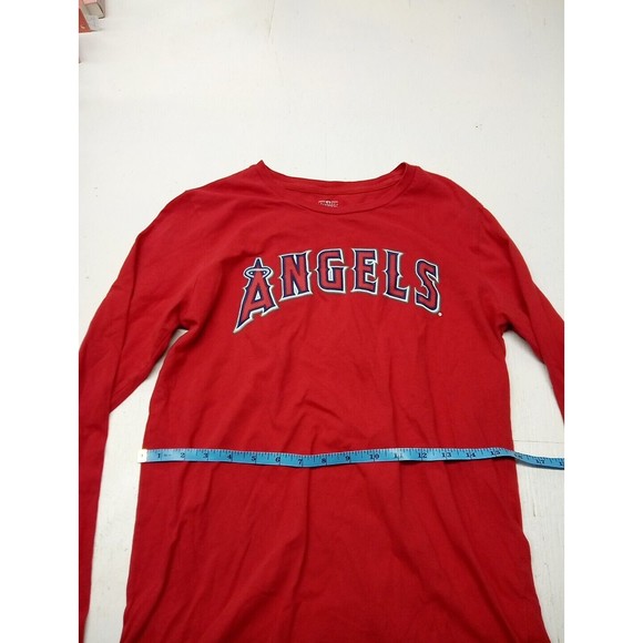 Women’s Large Angels Mike Trout T-Shirt MLB Anaheim Los Angeles Baseball Long Sl - Picture 3 of 5